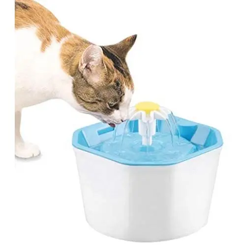 BOBEastal Cat Water Fountain, 1.6L Flower Cat Fountain Healthy Hygienic Fresh Water Fountain for Cats and Small Dogs BOBEastal Cat Water Fountain, 1.6L Flower Cat Fountain Healthy Hygienic Fresh Water Fountain for Cats and Small Dogs
