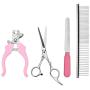 Pet Grooming Clippers, Kedda Rechargeable Cordless Dog Grooming Clippers Kit Low Noise Electric Hair Trimming Clippers Set For Small Medium Large Dogs Cats Other Animals (pink)
