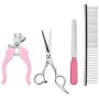 Pet Grooming Clippers, Kedda Rechargeable Cordless Dog Grooming Clippers Kit Low Noise Electric Hair Trimming Clippers Set For Small Medium Large Dogs Cats Other Animals (pink)