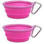 Prima Pets Collapsible Silicone Food & Water Travel Bowl with Clip for Dog and Cat, Small (1.5 Cups) & Large (5 Cups)