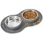 Kulmeo Double Dog Bowl Cat Food Bowls Stainless Steel Dog Food and Water Bowls with Non Skid Silicone Mat Spill Proof Small Puppy Bowl Kulmeo Double Dog Bowl Cat Food Bowls Stainless Steel Dog Food and Water Bowls with Non Skid Silicone Mat Spill Proof Small Puppy Bowl