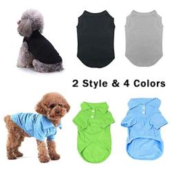 TOLOG 4 Pack Dog T-Shirt Pet Summer Shirts Puppy Clothes for Small Medium Large Dog Cat，Soft and Breathable Cotton Outfit Apparel