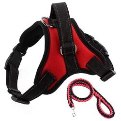 HUTTOBOY Dog Harness Large Dog Harness,Adjustable Soft Pet Strap, Breathable Saddle Dog Harnesses Style with Handle,Easy to Control, Suitable for Medium to Large Dogs.