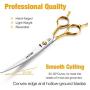 JASON 7.5'' Curved Dog Grooming Scissors, Cats Grooming Shears Pets Trimming Kit for Right Handed Groomers, Sharp, Comfortable, Light-Weight Shear