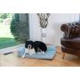 Armarkat Model D08A Medium Bolstered Pet Bed Cushion with Poly Fill Cushion, Soothing Blue