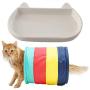 Home-X Cat Lover Ceramic White Trinket Dish, Jewelry Dish for Ring 5.8 x 3.4 x 1.2 inches and Collapsible Play Toy for Indoor or Outdoor Cats, Kitty Tunnel for Exercise