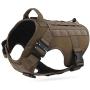 Working Dog MOLLE Vest with Handle Military No Pull Adjustable Service Vest for Large Medium Dogs with 2 Metal Buckles, No Pulling Front Leash Clip, Hook & Loop for Dog Patch