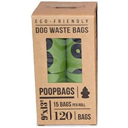 PoopBags Eco-Friendly Dog Waste Bags, 8 Rolls, 120 Bags
