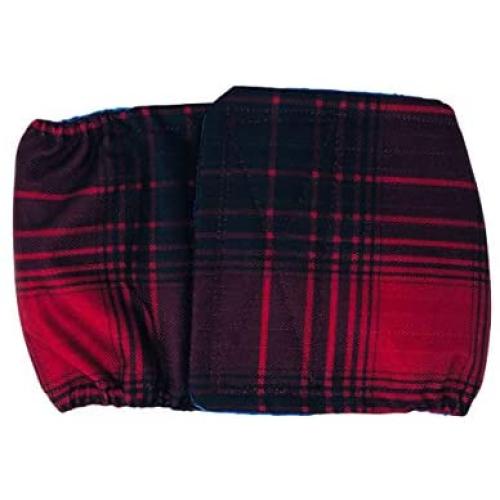 Barkertime Waterproof Male Dog Diaper - Made in USA - Red Plaid Premium Waterproof Washable Dog Belly Band Male Wrap for Territorial Marking, Excitable Peeing and Urinary Incontinence