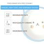 Ceramic Cat Bowl, Shallow Cat Food Bowls, Non Slip Cat Slow Feeding Bowls, Wide Cat Dish, Cat Food Bowl for Relief of Whisker Fatigue Pet Food & Water Bowls (Blue)