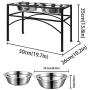 Dog Bowls Elevated,Stainless Steel Raised Dog Food Water Bowls (Large)