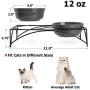 Y YHY Cat Bowls,Cat Food Bowls Elevated, Raised Cat Bowls for Food and Water, Ceramic Pet Bowls for Indoor Cats or Dogs, Protect Pets Spine,Dishwasher Safe,12 Ounces