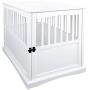 Casual Home Wooden Large Pet Crate, End Table, White