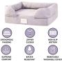 Ushang Pet Orthopedic Memory Foam Dog Beds, Pet Sofa Lounger Bolster Dog Beds for Large Dogs Wash Removable Cover with Anti-Slip Bottom