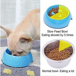 Super Design Anti-Gulping Dog Bowl Slow Feeder, Interactive Bloat Stop Pet Bowl for Fast Eaters