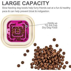 Bolux Slow Feeder Dog Bowls, 11''×11'' No-Spill Dog Food Puzzle Bowl, Pet Slow Feeder Lick Mat, Puppy Funny Feeder Bowl, Large & Heavy Dog Dishes, Slow Eating Pet Bowl for Small Medium Large Dogs