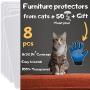 Cat Furniture Protector - Cat Couch Protector, Furniture Protection from Cat Scratching, Couch Protector from Cats, Cat Scratch Deterrent Includes Grooming Glove (8 Pcs - 17'' x 12'') Cat Furniture Protector - Cat Couch Protector, Furniture Protection from Cat Scratching, Couch Protector from Cats, Cat Scratch Deterrent Includes Grooming Glove (8 Pcs - 17'' x 12'')