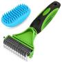 Fox Claw Dog Brush and Cat Brush, Pet Undercoat Rake Grooming Tool for Deshedding, Mats & Tangles Removing, Shedding Brush and Dematting Comb for Large Small Dogs & Cats Long & Short Hair Remover