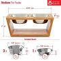 Premium 7'' Elevated Dog and Cat Pet Feeder, Double Bowl Raised Stand Comes with Extra Two Stainless Steel Bowls. Perfect for Dogs and Cats.