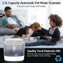 AIIYME Cat Water Fountain, 4 Intelligent LED Indicator Auto Dog Cat Water Dispenser, 85oz/2.5L 2 Flowing Modes Cleaning Water Shortage Reminder, Ultra Quiet Visible Pet Drinking Fountain 3 Filters