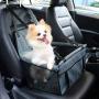 Pet Car Booster Seat For Dog Cat Portable And Breathable Bag With Seat Belt Dog Carrier Safety Stable For Travel Look Out,With Clip On Leash And Storage Pockage (Grey)