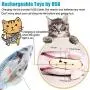 iChosen 2 Pack Electric Moving Fish Cat Toy, Realistic Wiggle Fish Kicker Catnip Cat Toy, Catnip Filled Kitty Toy, Funny Plush Interactive Pet Toy Pillow Chew Bite for Cat Kitten Kitty