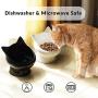 Cat Bowl,Raised Cat Food Bowls Anti Vomiting,Tilted Elevated Cat Bowl,Ceramic Pet Food Bowl for Flat-Faced Cats,Small Dogs,Protect Pets Spine,Dishwasher Safe,Black and White, 2pcs