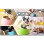 ljfjf Mess Free 15deg; Slanted Bowl for Dogs and Cats, Tilted Angle Bulldog Bowl Pet Feeder, Non-Skid & Non-Spill, Easier to Reach Food 600ml Light Blue