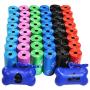 Downtown Pet Supply Dog Pet Waste Poop Bags with 2 Leash Clips and Dispensers (1000 Bags, Rainbow with Paw Prints)