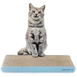 AMZNOVA Cat Scratcher Cardboard Scratching Pads Scratch Lounge Sofa Bed, Baby Blue