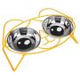 E-ROOM TREND Elevated Dog Bowls,Cute Metal Raised Dog Food Bowl for Cat and Small Dog Come with 2 Stainless Steel Dog Bowls Set for Food and Water with Anti Slip Feet