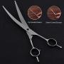 PoKids Curved Dog Scissors 7'' for Pet Grooming Scissors Professional and Stainless Steel Sharp Blade Cutting