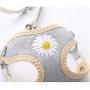 PETCARE Pet Dog Cat Harness and Leash Set with Bags Soft Mesh Cute Gray Daisy Embroidery Dog Vest Harness for Puppy Small Dogs Cats