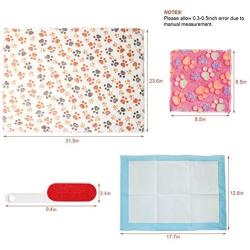 Guinea Pig Bed Blanket,Small Animals Rabbit Soft Warm Cage Cushion Pet Sleep Mat Pad Bed Cover Fluffy Blanket with Cute Paw Print for Guinea Pig Hamster Chinchillas Hedgehogs Ferrets Bunny Cats