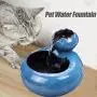 KUANDARM Fountains and Water Features,Dog Cat Ceramic 1.5L Pet Drinker Bowl Auto Cycle Drinking Dispenser Tools with Water Pump Drinking Fountains for Dogs, Blue KUANDARM Fountains and Water Features,Dog Cat Ceramic 1.5L Pet Drinker Bowl Auto Cycle Drinking Dispenser Tools with Water Pump Drinking Fountains for Dogs, Blue