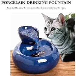 THMY Cat Water Fountains, Pet Drinking Fountain, Automatic Circulation Water Dispenser Ceramic Pet Water Fountain for Cat Dog