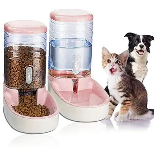 UniqueFit Pets Cats Dogs Automatic Waterer and Food Feeder 3.8 L with 1 Water Dispenser and 1 Pet Automatic Feeder UniqueFit Pets Cats Dogs Automatic Waterer and Food Feeder 3.8 L with 1 Water Dispenser and 1 Pet Automatic Feeder