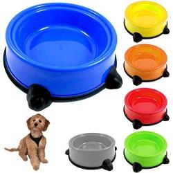 Pet Food Bowl Non Skid Feeding Dish Dog Cat Water Food Feeding Plastic Plate 9''