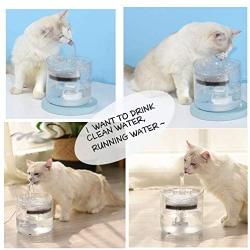 LORDWEY Cat Fountain Pet Dog Water Dispenser,Clear Large Filtered Cats Drinking Fountains 1.8L,Automatic Waterfall Bowl Indoor Gifts Running Jug Round Quiet Clean Great with Faucet Filter Replacement