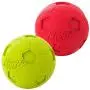 Nerf Dog Soccer Ball Dog Toys with Interactive Squeaker, Lightweight, Durable and Water Resistant, 4 Inches, For Medium/Large Breeds, Two Pack, Green and Red