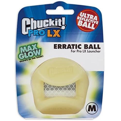ChuckIt! Pro LX Max Glow Erratic Ball Dog Toy, Medium