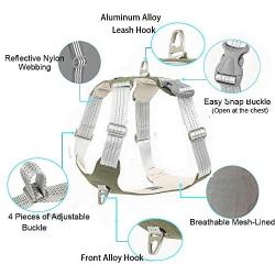 Dog Harness Heavy Duty 3M Reflective Oxford Puppy Vest Non Pulling with 2 Leash Clips