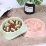 QUMENEY Dog Slow Feeder, Non-Slip Puzzle Pet Slower Food Feeding Dishes, Durable Preventing Choking Fun Dog Bowl for Small and Medium Sized Dogs