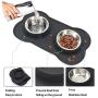 Double Dog Bowl, Stainless Steel Food and Water Bowl Food Scoop Pet Feeding Dish with Non Spill Silicone Mat for Puppy Dog Cat