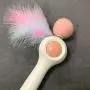 ocijf179 Cat Teaser Pet Cat Kitten Automatic Retractable Teaser Feather Ball Catnip Interactive Toy - Blue