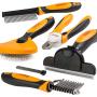 Friends Forever 6 in 1 Professional Pet Grooming Kit Box - Cats Dogs Nail Clippers & File, Wire Dog Brush/Slicker Brush, Deshedding Tool, Dematting Comb, Undercoat Rake …, SYNC66-0047UPC