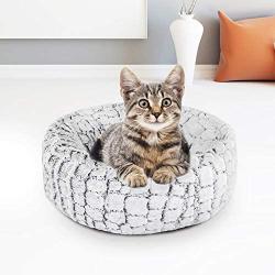 Dog Bed - Comfortable Pet Bed - Ultra Soft Fabric - Machine Washable - Self Warming Round Dogs and Cats Bed