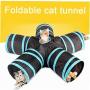 YNNG 5 Way Pet Tunnel with Hanging Bell Toy, Collapsible Pet Play Tunnel Tube with Storage Bag for Indoor and Outdoor Use