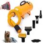 Free Paws Pet Dryer for Dog Cat Hair Blower, Portable Grooming Professional 4HP Forced Air Force Dryer for Dogs with Heating, for Large Small Pets Dogs Cats, Variable Speed (Yellow)