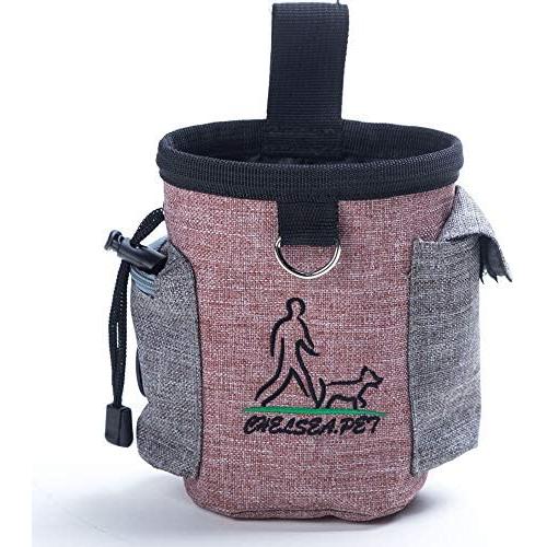 Dog Treat Pouch with Adjustable Waist Shoulder Straps, Dog Training Bag Easily Carry Pet Toys & Kibble & Treats, Portable Pet Treat Pouch Poop Bag Dispenser for Training Walking Hiking Outdoors